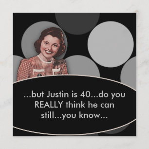 Retro Lustiger Mann 40. Geburtstagsfeier Einladung