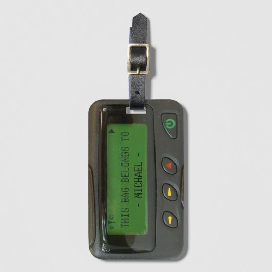 Retro lustiger pager-Gewohnheits-Text der alte Gepäckanhänger (Vorderseite Vertikal)