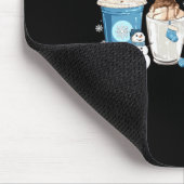 Retro lustiger Schneemann Winter Kaffee C Latte ge Mousepad (Ecke)