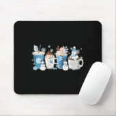 Retro lustiger Schneemann Winter Kaffee C Latte ge Mousepad (Mit Mouse)