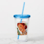 Retro lustiger Soda-Anzeigen-Witz Acryltrinkbecher (Rückseite)