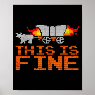 Retro lustiger Spruch This Is Fine Sarkasmus Gesch Poster