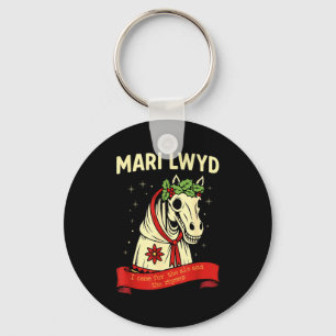 Retro Lustiger Volksglaube Skelett Pferd Mari Lwyd Schlüsselanhänger