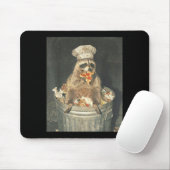 Retro-lustiger Waschbär-Koch isst Pizza-Mülleimer Mousepad (Mit Mouse)
