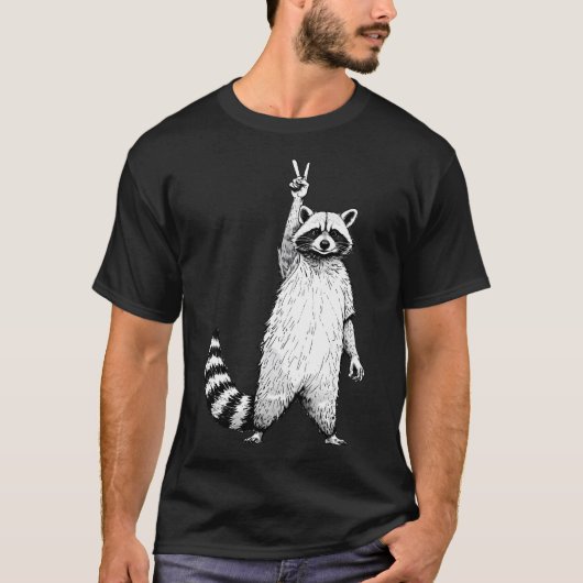 Retro lustiger Waschbär T-Shirt (Vorderseite)