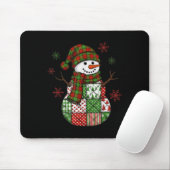 Retro lustiger Weihnachten Patchwork Schneemann Xm Mousepad (Mit Mouse)