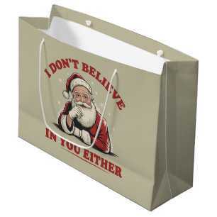Retro lustiger Weihnachtsmann Ich glaube auch nich Große Geschenktüte