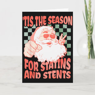 Retro Lustiger Weihnachtsmann Tis Ist Die Saison F Karte