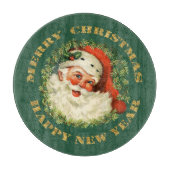Retro lustiges altes Sankt- und Kranz-Weihnachten Schneidebrett (Vorderseite)