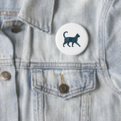 Retro lustiges Denim-Patch-Tier-Katz-Shirt Button (Beispiel)