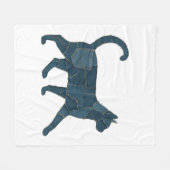 Retro lustiges Denim-Patch-Tier-Katz-Shirt Fleecedecke (Vorderseite (Horizontal))