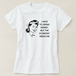 Retro-lustiges Einkauf-T-Shirt T-Shirt