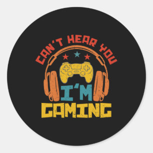 Retro Lustiges Gamer-Headset Sorry Kann Dich Nicht Runder Aufkleber