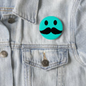 Retro lustiges Gesicht mit dem Schnurrbart Stache Button (Beispiel)
