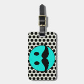 Retro lustiges Gesicht mit dem Schnurrbart Stache Gepäckanhänger (Vorderseite vertikal)