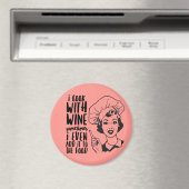 Retro Lustiges Kochen mit Wein Magnet (In Situ (Geschirrspüler))