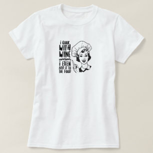 Retro-lustiges Kochen mit Wein T-Shirt
