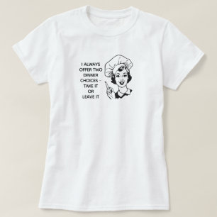 Retro-lustiges T-Shirt für Abendessen-Wahl