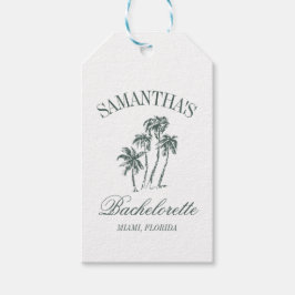 Retro Luxe Beach Bachelorette Logo Palmen Geschenkanhänger