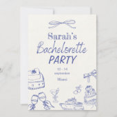 Retro Luxe Beach | Editable Bachelorette Einladung (Vorderseite)