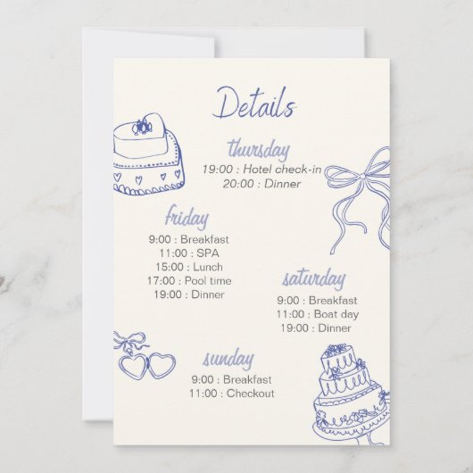 Retro Luxe Beach | Editable Bachelorette Einladung (Rückseite)