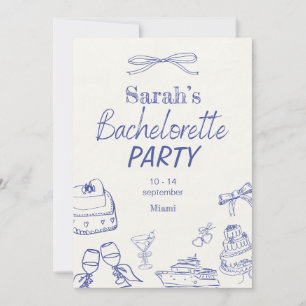 Retro Luxe Beach   Editable Bachelorette Einladung