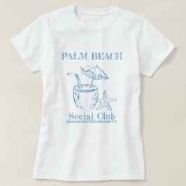 Retro Luxe Beach Social Club Logo Bachelorette T-Shirt