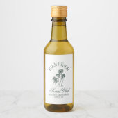 Retro Luxe Beach Social Club Logo Bachelorette Weinetikett (Vorderseite)