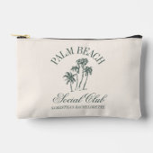 Retro Luxe Beach Social Club Logo Bachelorette Zubehörtasche (Vorderseite)
