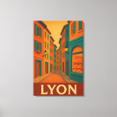 Retro Lyon Frankreich Reise : Moderne Moderne Mitt Leinwanddruck (Vorderseite)