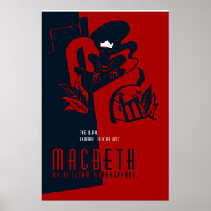 Retro Macbeth William Shakespeare Poster