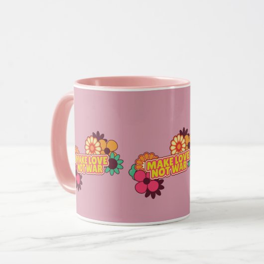 Retro macht Liebe nicht Krieg Tasse (Vorderseite Links)