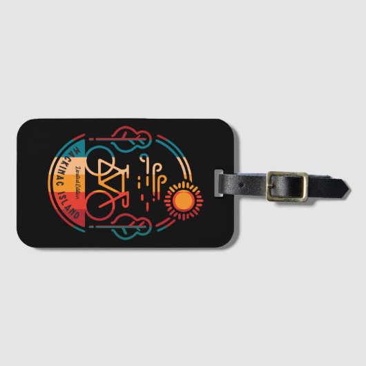 Retro Mackinac Insel Ristorante da Enzo Gepäckanhänger (Vorderseite (Horizontal))