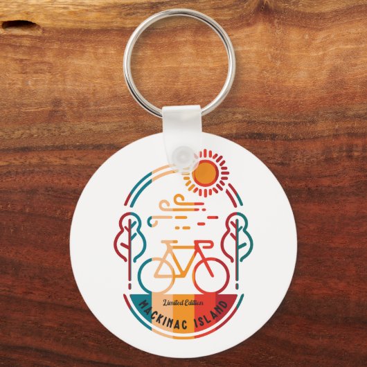 Retro Mackinac Insel Ristorante da Enzo Schlüsselanhänger (Rückseite)