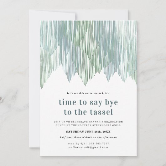 Retro Macrame Fringe | Einladung des Abschlusses (Vorderseite)