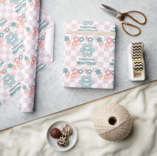 Retro Mädchen 10. Geburtstagsgeschenk Geschenkpapier