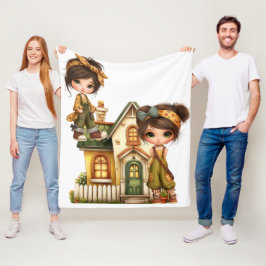 Retro-Mädchen-Babydecke Fleecedecke