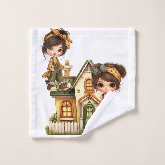Retro-Mädchen-Babydecke Waschlappen (Waschlappen)
