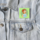 Retro-Mädchen Blau Button (Beispiel)