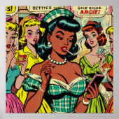 Retro Mädchen Comics Poster (Vorne)