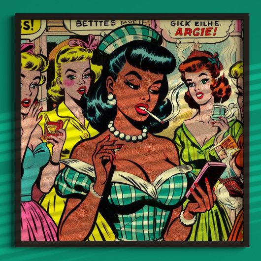 Retro Mädchen Comics Poster