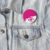 Retro Mädchen-Gesicht im Silhouette-Abzeichen Button (Beispiel)