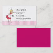 Retro Mädchen-Kochs-persönliche nennende Karte - (Vorne/Hinten)