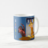 Retro Mädchen-Kunst Hawaiis Hula Kaffeetasse (VorderseiteRechts)