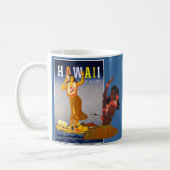 Retro Mädchen-Kunst Hawaiis Hula Kaffeetasse (Links)