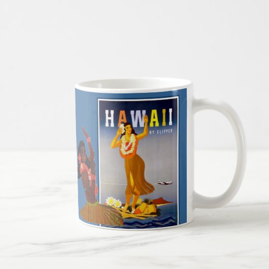 Retro Mädchen-Kunst Hawaiis Hula Kaffeetasse (Rechts)