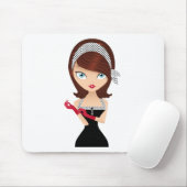 Retro Mädchen Mousepad (Mit Mouse)