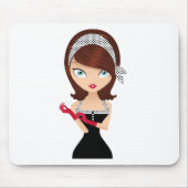 Retro Mädchen Mousepad (Vorne)