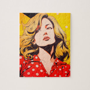 Retro-Mädchen personalisiertes Foto einzigartiger Puzzle