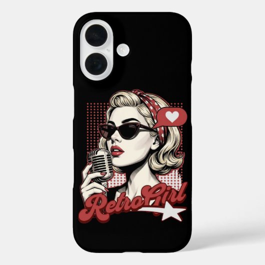 Retro-Mädchen Pop-Art-Sängerin Case-Mate iPhone Hülle (Rückseite)